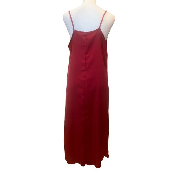 SEE YOU MONDAY LA NWT RED SATIN SLIP DRESS WOMENS SIZE LARGE - Picture 4 of 8
